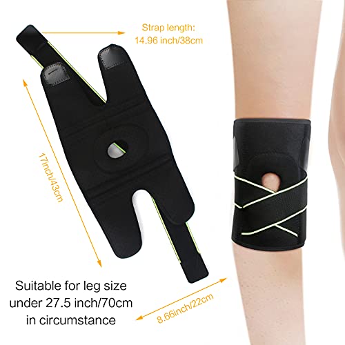 Ruicaifu Rodilleras Deportivas Protector de Rótula Ajustable Soporte de Rodilla Antideslizante y Transpirable Apoyo para Dolor de Artritis, Correr, tenis , Béisbol, Baloncesto