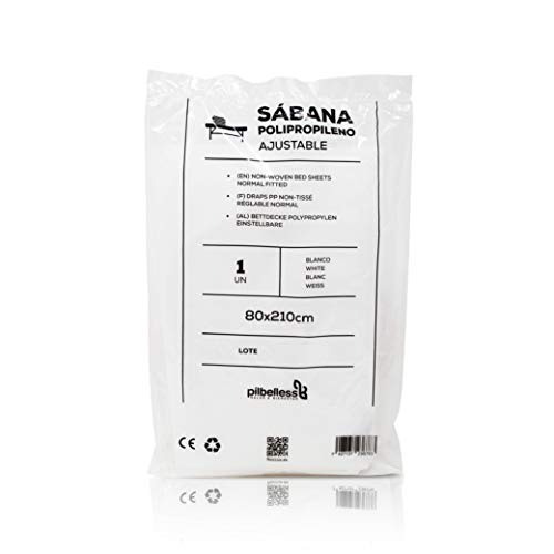 Sábana de Camilla Desechable SMS Ajustable 80x210 cm (20g) | Color Blanco (100 uds)