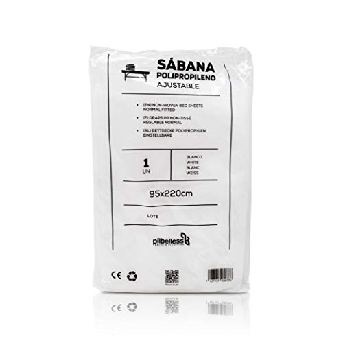 Sábana Desechable SMS Ajustable 95x220 cm | Pack de sábanas desechables para camilla. Pilbelles (10 uds)