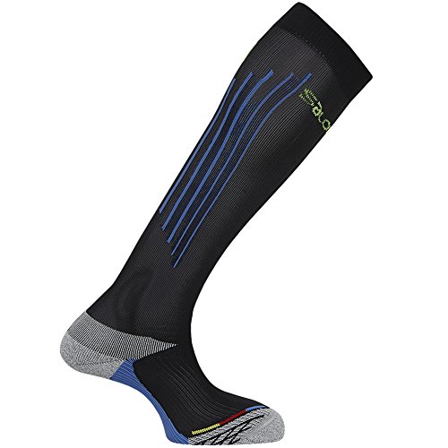 Salomon - Calcetines esqui reforzados compresión Modelo Winter nisex hombre mujer (35-38 EU/Negro/Azul union)