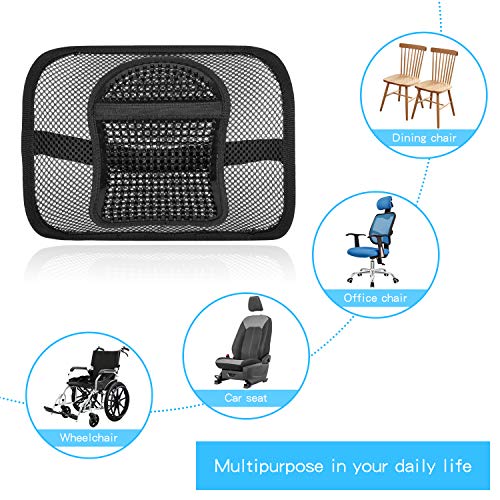 sanlinkee Cojín Lumbar Soporte para la Espalda Lumbar ergonómico Cojín de Soporte Lumbar para Silla de Oficina Coche corrije la Postura Alivia el Dolor Lumbar(Negro)