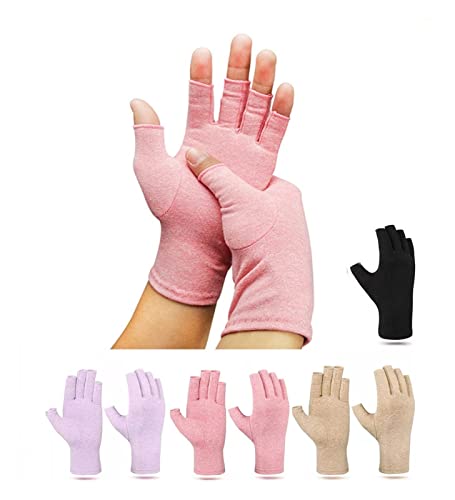 Sanzjwyl 1 Pares Anti Artritis Terapia Guantes de compresión Guantes de Artritis Guantes de Pantalla táctil Guantes de Dolor de Dolor de Dolor Guantes sin Dedos. (Color : 2, Tamaño : L+)