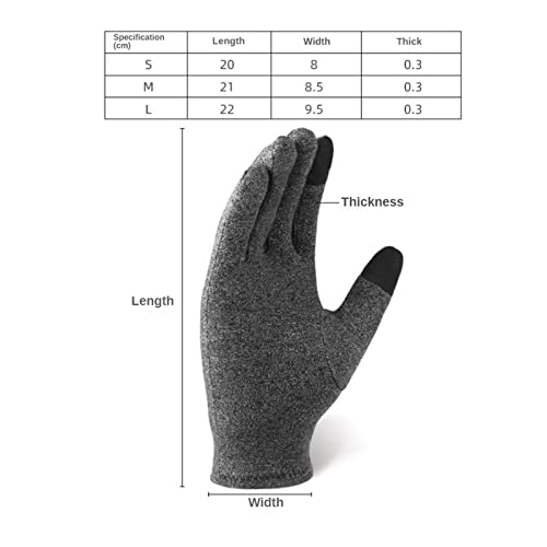 Sanzjwyl 1pc Artritis Guantes Mujer reumatoide magnético compresión Guantes artictrítico articulación Dolor de Alivio Manual Guantes Terapia Dedos Guante (Color : BBX01-Grey-1, Tamaño : S+)