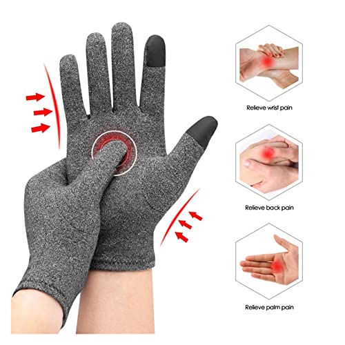 Sanzjwyl 1pc Artritis Guantes Mujer reumatoide magnético compresión Guantes artictrítico articulación Dolor de Alivio Manual Guantes Terapia Dedos Guante (Color : BBX01-Grey-1, Tamaño : S+)