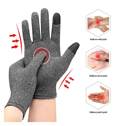 Sanzjwyl Proteger Los Dedos Guantes Negros Artritis Guantes De Compresión Guantes De Pulsera Soporte De Muñeca Article Article Alivio Guantes De Mano Guantes Negros (Color : Grey 2, Tamaño : L+)