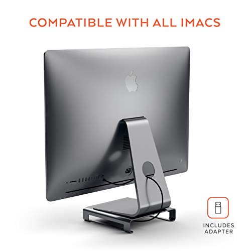 SATECHI Soporte de Aluminio Tipo-C con USB-C de Datos Integrado, USB 3.0, Ranuras para Tarjetas Micro/SD y Jack de Audio Compatible con iMac Pro y 2019/2017 iMac (Gris)