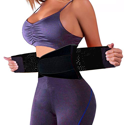 SCHWABMARKEN Faja Deportiva Waisttrainer, 4 Colores Diferentes, Faja Fitness Negro Size Large