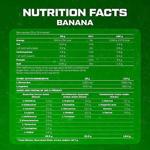 Scitec Nutrition 100% Whey Isolate con L-glutamina adicional, 2 kg, Plátano