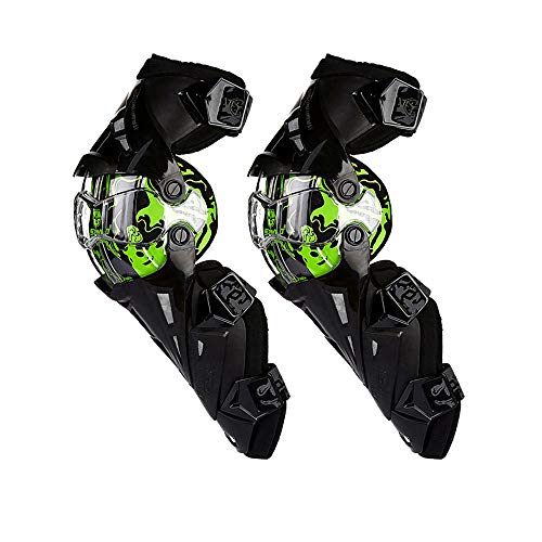 SCOYCO Rodillera de motocicleta Protectores de rodilleras de motocross protección de la rodilla de la motocicleta Protectores de carreras de motocicleta Seguridad Gears Race Brace (verde)