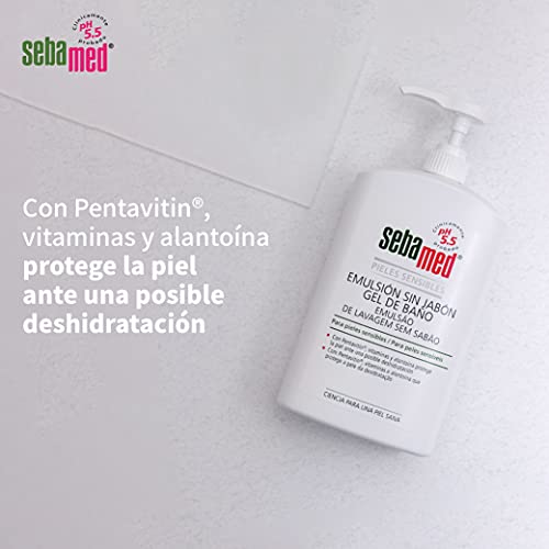 Sebamed - Emulsión sin jabón, gel de baño sin jabón, con pH 5.5 para garantizar la conservación del equilibrio hídrico de la piel, 1 litro