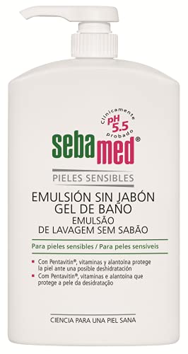 Sebamed - Emulsión sin jabón, gel de baño sin jabón, con pH 5.5 para garantizar la conservación del equilibrio hídrico de la piel, 1 litro