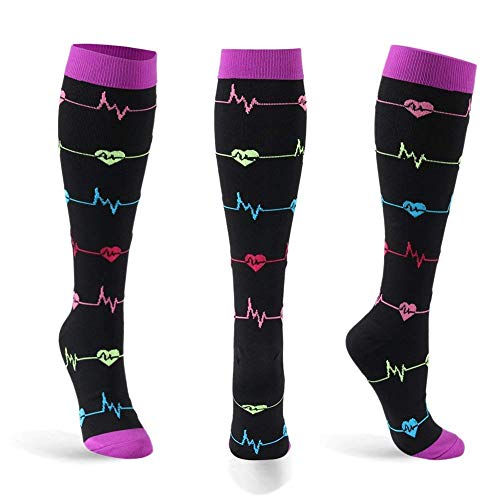 Secator - Calcetines de compresión unisex para uso médico en edemas, diabetes, varices y embarazos, ideales para correr, fitness, viajes y vuelos, juego de 7, 7 pares, S-M