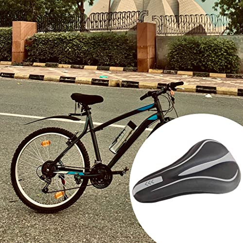 Sharplace Funda de Asiento de Bicicleta con amortiguación, Funda de cojín Acolchada para Bicicleta de Carretera de montaña Ligera, Esponja con Memoria de Espuma - Gris Negro