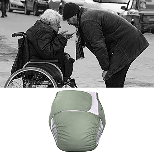 sharprepublic Pañal de Tela Impermeable para Adultos, Pantalones elásticos Ajustables de Gran tamaño, para Ancianos, incontinencia, Cuidado posoperatorio, sin Olor - Verde