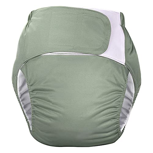 sharprepublic Pañal de Tela Impermeable para Adultos, Pantalones elásticos Ajustables de Gran tamaño, para Ancianos, incontinencia, Cuidado posoperatorio, sin Olor - Verde