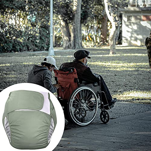 sharprepublic Pañal de Tela Impermeable para Adultos, Pantalones elásticos Ajustables de Gran tamaño, para Ancianos, incontinencia, Cuidado posoperatorio, sin Olor - Verde