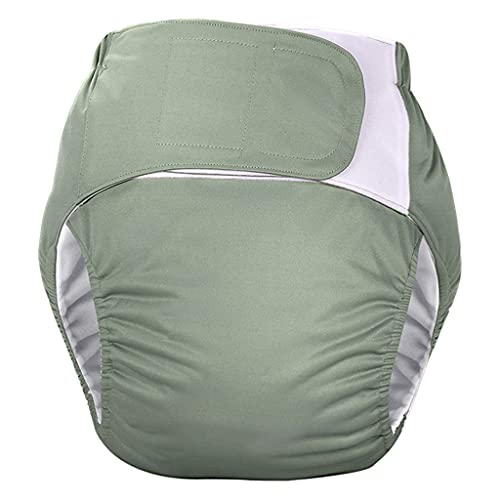 sharprepublic Pañal de Tela Impermeable para Adultos, Pantalones elásticos Ajustables de Gran tamaño, para Ancianos, incontinencia, Cuidado posoperatorio, sin Olor - Verde