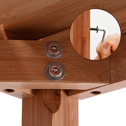 Shower Stool Banco de Ducha de bambú con Estante de Almacenamiento, Taburete de Asiento de baño de Madera | Silla de SPA para Uso Interior o Exterior