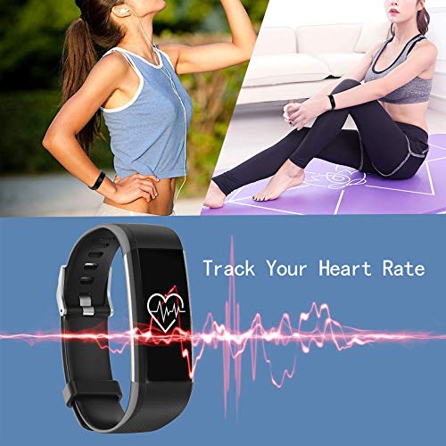 showyoo Reloj Deportivo de Frecuencia Cardíaca, Oxígeno en Sangre, Presión Arterial, Temperatura, Pulsera de Actividad Monitor Sueño, IP68 Reloj Inteligente Podómetro Calorías Smartwatch Hombre Mujer