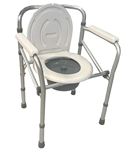 Silla cómoda plegable para inodoro o ducha, altura regulable 44-55 cm