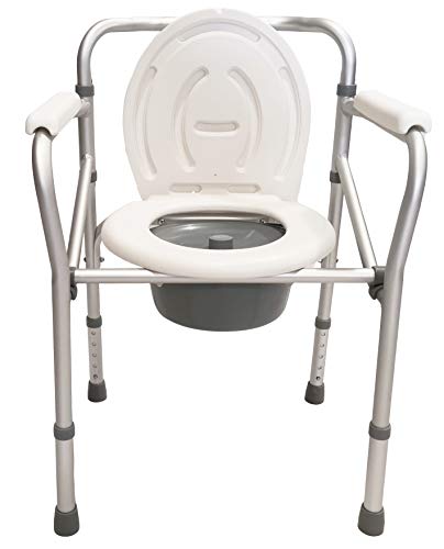 Silla cómoda plegable para inodoro o ducha, altura regulable 44-55 cm