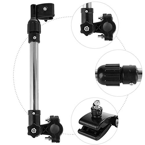 Silla de cochecito Soporte de barra de paraguas, Soporte de marco de paraguas Silla de ruedas Soporte de paraguas Asa Paraguas Soporte retráctil para manillar de 2-2.5 cm