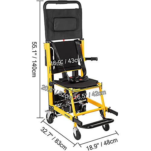 Silla De Escalera Plegable, Silla De Ruedas Eléctrica para Subir Escaleras, Elevador De Silla De Escalada Portátil sobre Orugas para Escaleras, Ambulancia, Evacuación De Bomberos, Carga De 350 Libra