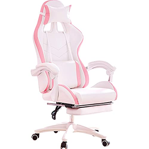 Silla de juego ergonómica grande y alta de 360 ​​grados Escritorio de computadora giratorio de 360 ​​grados Sillas de oficina giratorios con reposacabezas extraíbles High Back Cojín lumbar y reposapié