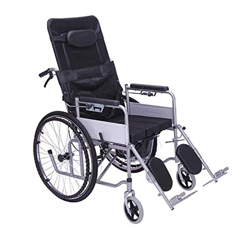 silla de ruedas Silla de rehabilitación médica, silla de ruedas, silla de ruedas plegable liviana, conducción médica, suministros médicos para adultos, multifunción, silla de ruedas reclinable complet