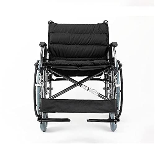 Silla de ruedas, silla de viaje portátil de tránsito, sillas de ruedas de transporte livianas con palancas de freno, reposapiés y respaldo para discapacitados físicos, discapacitados, color negro, t