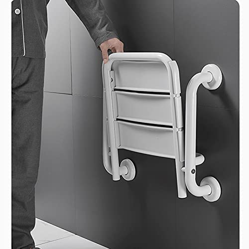 Silla Ducha, Silla de Ducha Plegable con reposabrazos, Asiento de Ducha montado en la Pared para Personas Mayores, Banco de Ducha para Ducha para Adultos, Ancianos y Personas Mayores