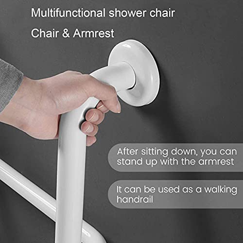 Silla Ducha, Silla de Ducha Plegable con reposabrazos, Asiento de Ducha montado en la Pared para Personas Mayores, Banco de Ducha para Ducha para Adultos, Ancianos y Personas Mayores