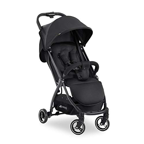 Silla ligera Hauck Swift X para ciudad y vacaciones de hasta 25 kg, plegado automático y compacto con una mano, con respaldo reclinable, crear diferentes diseños individuales (opcional) - negro