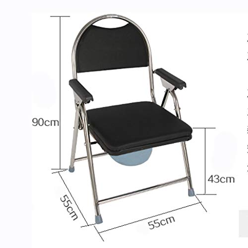 Silla para ir al baño, Ancianos Mayores Discapacitados Discapacitados Abuelos Aseo junto a la cama, Inodoro junto a la cabecera Con sartén, Inodoro cómodo, Silla de baño ZHANGAIZHEN