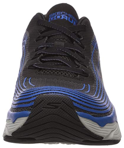 Skechers MAX Cushioning Elite, Zapatillas Hombre, Negro Textil Negro Azul Sintético Borde Bkbl, 43 EU