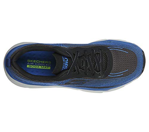 Skechers MAX Cushioning Elite, Zapatillas Hombre, Negro Textil Negro Azul Sintético Borde Bkbl, 43 EU