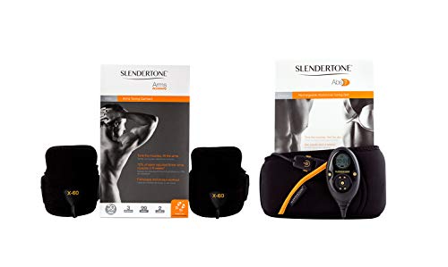 Slendertone Pack Cinturón Abs7 y brazaletes tonificantes para Hombre Electroestimulacion, Unisex-Adult, Negro, 69-119cm, 27-47cm