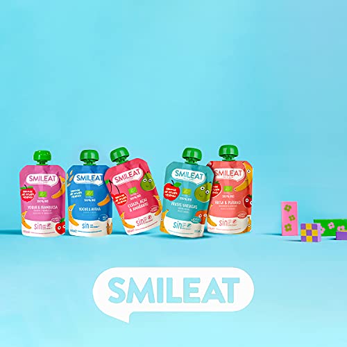 Smileat - Pouch de Fruta Variada Ecológica, Ingredientes Naturales Bebibles, Para Bebés a Partir de los 6 Meses - 100g