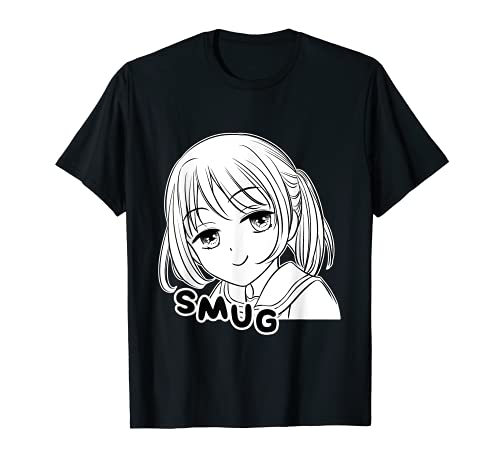 Smug Cara linda anime chica regalo para el fan de Otaku Camiseta