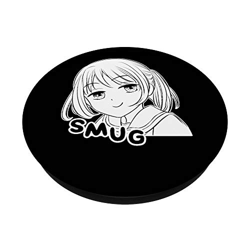 Smug Cara linda anime chica regalo para el fan de Otaku PopSockets PopGrip Intercambiable