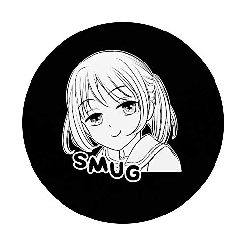 Smug Cara linda anime chica regalo para el fan de Otaku PopSockets PopGrip Intercambiable