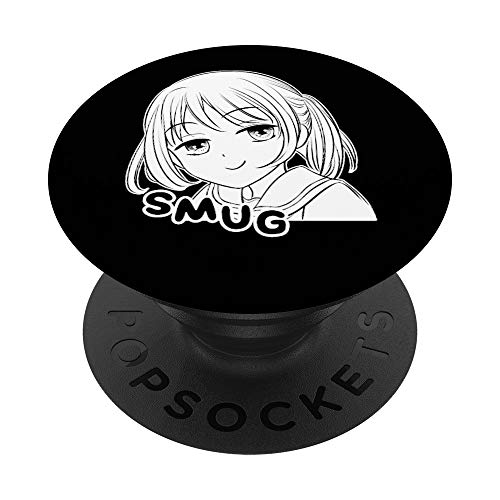 Smug Cara linda anime chica regalo para el fan de Otaku PopSockets PopGrip Intercambiable