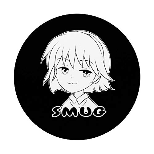 Smug Cara linda anime chica regalo para el fan de Otaku PopSockets PopGrip Intercambiable