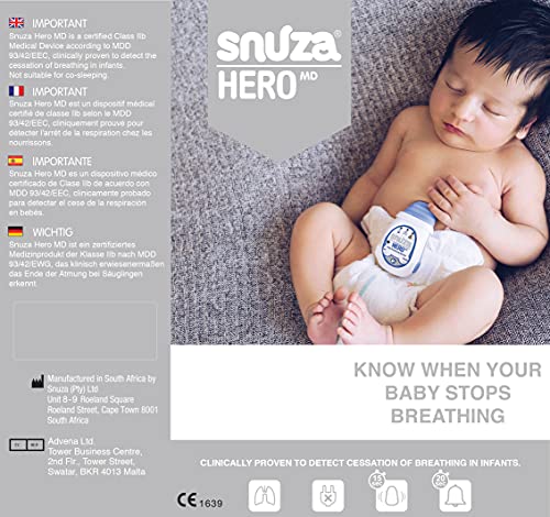 Snuza Hero MD, monitor de respiración portátil para bebés (certificado médico)