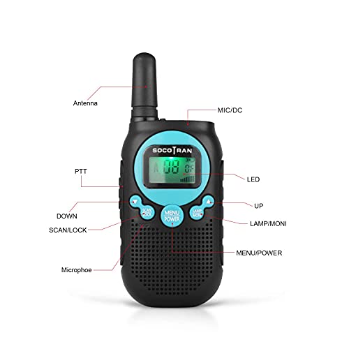 SOCOTRAN Walkie Talkies Los Mejores Regalos de cumpleaños para niños de Largo Alcance Radio de 2 vías Recargable PMR446 Niños Walkie Talkie Licencia Gratuita Radio Amateur Juguetes al Aire Libre