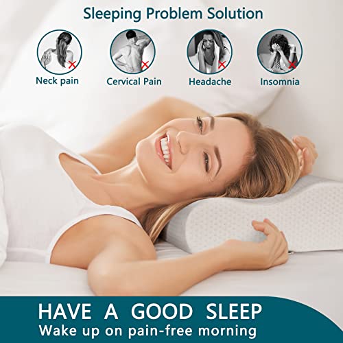 SOLEDI Almohada Cuello Almohada Cervical Memory con Altura Ajustable para Dormir El Diseño Ergonómico es Muy Beneficioso para la Salud de la Columna Cervical