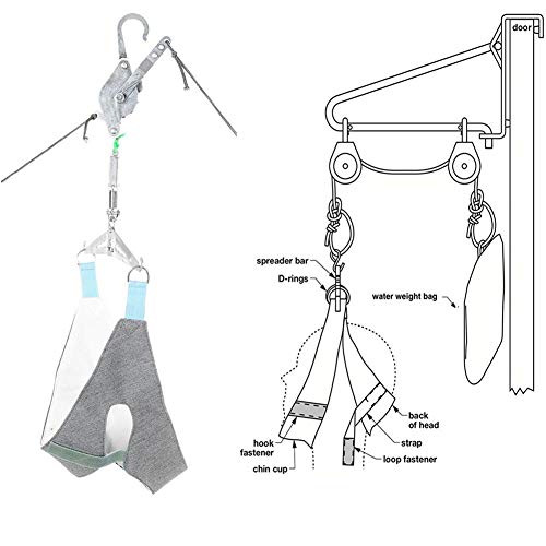 Sonew Kit de tracción Cervical sobre la Puerta Dispositivo de tracción para el Cuello Cuello de Camilla Dolor en el Hombro Resistencia ortopédica