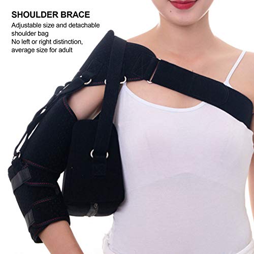 Soporte de hombro, soporte de hombro ajustable para adultos con bandolera y cinturón de bandolera para bursitis, articulación CA dislocada, desgarro del labrum, tendinitis (negro)