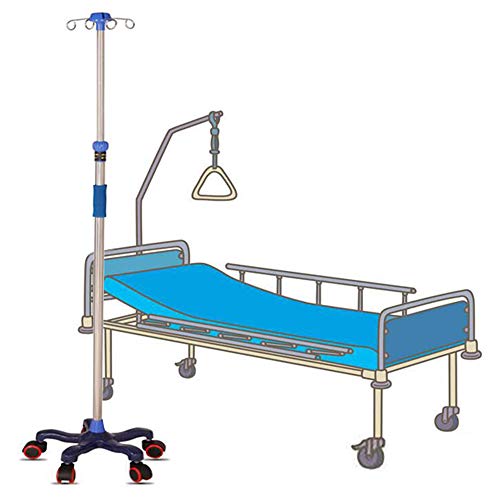 Soporte De Infusión De Soporte IV Portátil, 5 Ruedas, Porta Sueros de Acero Inoxidable Ajustable en Altura, Soporte De Goteo para Atención Domiciliaria de Ancianos, Hospital