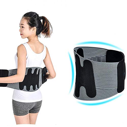 Soporte Lumbar con Correas De Tracción De Compresión Fuerte De Doble Banda, Férula Estable Incorporada 4 para Aliviar El Dolor Y Prevenir Lesiones (Unisex),S